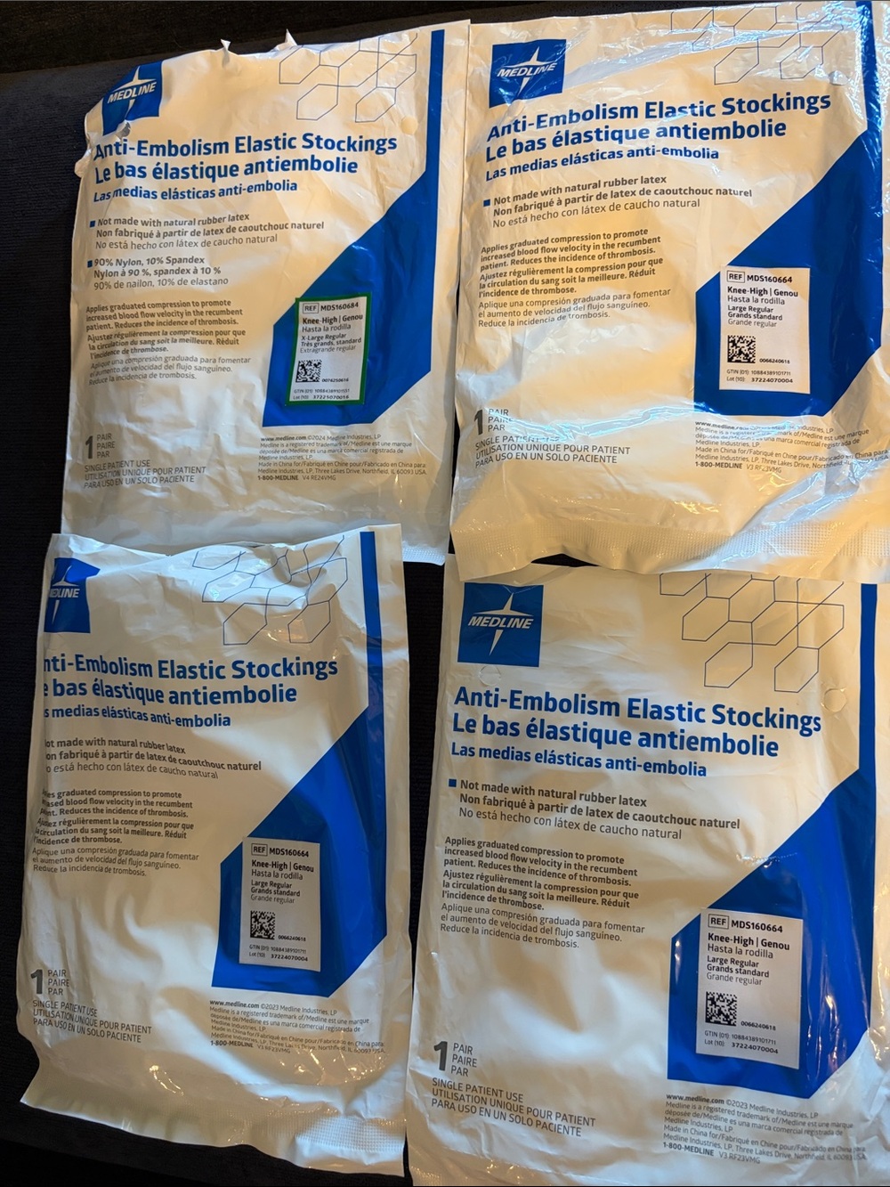Medline Anti-Embolism Elastic Stockings - White